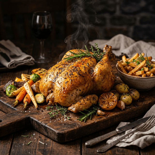 Pollo asado al carbón Don Sabor